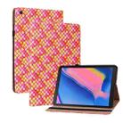 For Samsung Galaxy Tab A 8.0 2019 T290 Color Weave Leather Tablet Case with Holder(Rose Red) - 1