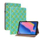 For Samsung Galaxy Tab A 8.0 2019 T290 Color Weave Leather Tablet Case with Holder(Green) - 1