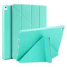 Multi-folding PU Leather Matte TPU Tablet Case For iPad Pro 10.2 2021 / 2020 / 10.5 2017(Mint Green) - 1