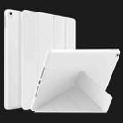 Multi-folding PU Leather Matte TPU Tablet Case For iPad Pro 10.2 2021 / 2020 / 10.5 2017(White) - 1