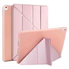 Multi-folding PU Leather Matte TPU Tablet Case For iPad Pro 10.2 2021 / 2020 / 10.5 2017(Rose Gold) - 1