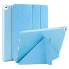 Multi-folding PU Leather Matte TPU Tablet Case For iPad Pro 10.2 2021 / 2020 / 10.5 2017(Light Blue) - 1