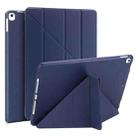 Multi-folding PU Leather Matte TPU Tablet Case For iPad Pro 10.2 2021 / 2020 / 10.5 2017(Dark Blue) - 1
