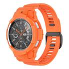 For Samsung Galaxy Watch4 Classic 42mm Carbon Fiber Sport Silicone Integrated Watch Band(Orange) - 1