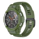 For Samsung Galaxy Watch4 Classic 42mm Carbon Fiber Sport Silicone Integrated Watch Band(Dark Green) - 1