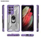 For Samsung Galaxy S21 Ultra 5G PC + TPU Shockproof Phone Case with Metal Ring Holder(Purple) - 2