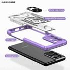 For Samsung Galaxy S21 Ultra 5G PC + TPU Shockproof Phone Case with Metal Ring Holder(Purple) - 3