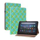 For Amazon Kindle Fire HD8 2020 Color Weave Smart Leather Tablet Case(Green) - 1