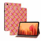 For Samsung Galaxy Tab A7 10.4 2020 Color Weave Smart Leather Tablet Case(Rose Red) - 1