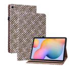 For Samsung Galaxy Tab S6 Lite Color Weave Smart Leather Tablet Case(Brown) - 1