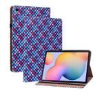 For Samsung Galaxy Tab S6 Lite Color Weave Smart Leather Tablet Case(Blue) - 1