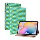 For Samsung Galaxy Tab S6 Lite Color Weave Smart Leather Tablet Case(Green) - 1