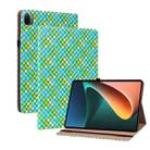 For Xiaomi Pad 5 / 5 Pro Color Weave Smart Leather Tablet Case(Green) - 1