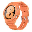 For Samsung Galaxy Watch4 44mm Carbon Fiber Sport Silicone Integrated Watch Band(Orange) - 1