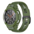 For Samsung Galaxy Watch4 Classic 46mm Carbon Fiber Sport Silicone Integrated Watch Band(Dark Green) - 1