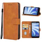 Leather Phone Case For HTC U12 Life(Brown) - 1