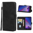 Leather Phone Case For Tecno Camon 12(Black) - 1