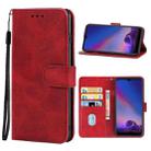 Leather Phone Case For Tecno Camon 12(Red) - 1