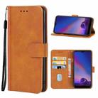 Leather Phone Case For Tecno Camon 12(Brown) - 1