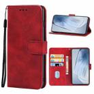 Leather Phone Case For vivo iQOO 7 India(Red) - 1