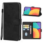 Leather Phone Case For Alcatel 1S(Black) - 1