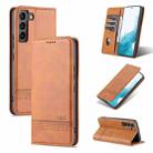 For Samsung Galaxy S22 AZNS Magnetic Calf Texture Horizontal Flip Leather Phone Case(Light Brown) - 1