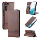 For Samsung Galaxy S22 AZNS Magnetic Calf Texture Horizontal Flip Leather Phone Case(Dark Brown) - 1