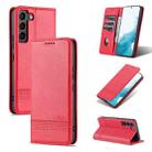 For Samsung Galaxy S22+ AZNS Magnetic Calf Texture Horizontal Flip Leather Phone Case(Red) - 1