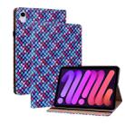 For iPad mini 6 Color Weave Smart Leather Tablet Case(Blue) - 1