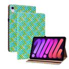For iPad mini 6 Color Weave Smart Leather Tablet Case(Green) - 1