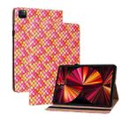 Color Weave Smart Leather Tablet Case For iPad Pro 11 2021 / 2020 / 2018 / Air 2020 10.9 (Rose Red) - 1