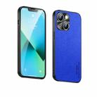 Suede Leather Phone Case For iPhone 13(Blue) - 1