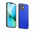 Suede Leather Phone Case For iPhone 12(Blue) - 1