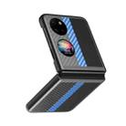 For Huawei P50 Pocket Contrasting PU + Carbon Fiber Phone Case(Sky Blue) - 1