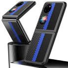 For Huawei P50 Pocket Contrasting PU + Carbon Fiber Phone Case(Sky Blue) - 5