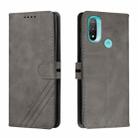 For Motorola Moto E20 Cow Texture Leather Phone Case(Grey) - 1