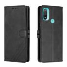 For Motorola Moto E30 / E40 Cow Texture Leather Phone Case(Black) - 1