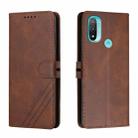 For Motorola Moto E30 / E40 Cow Texture Leather Phone Case(Brown) - 1