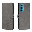 For Motorola Edge 20 Cow Texture Leather Phone Case(Grey) - 1