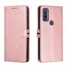 For Motorola Moto G Pure Cow Texture Leather Phone Case(Rose Gold) - 1