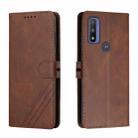 For Motorola Moto G Pure Cow Texture Leather Phone Case(Brown) - 1