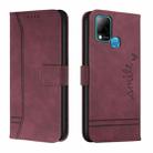 For Infinix Hot 10s Retro Skin Feel TPU + PU Leather Phone Case(Wine Red) - 1