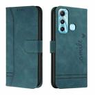 For Infinix Hot 11 Retro Skin Feel TPU + PU Leather Phone Case(Dark Green) - 1