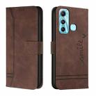 For Infinix Hot 11 Retro Skin Feel TPU + PU Leather Phone Case(Coffee) - 1