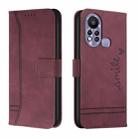 For Infinix Hot 11s Retro Skin Feel TPU + PU Leather Phone Case(Wine Red) - 1