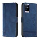 For Infinix Note 10 Retro Skin Feel TPU + PU Leather Phone Case(Blue) - 1