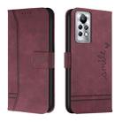 For Infinix Note 11 Pro Retro Skin Feel TPU + PU Leather Phone Case(Wine Red) - 1