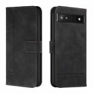 For Google Pixel 6a Retro Skin Feel TPU + PU Leather Phone Case(Black) - 1