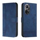 For Honor 50 Retro Skin Feel TPU + PU Leather Phone Case(Blue) - 1