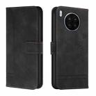 For Honor 50 Lite Retro Skin Feel TPU + PU Leather Phone Case(Black) - 1